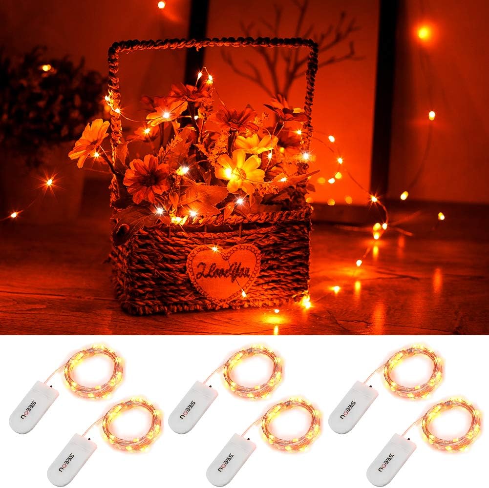 6 Pack Micro LED Fairy Lights, 20 LED on 3.3 ft Copper Wire