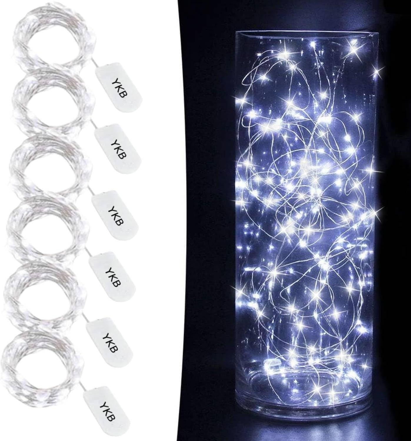 6 Pack Micro LED Fairy Lights, 20 LED on 3.3 ft Copper Wire