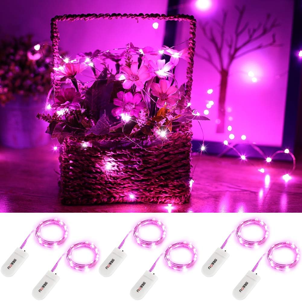 6 Pack Micro LED Fairy Lights, 20 LED on 3.3 ft Copper Wire