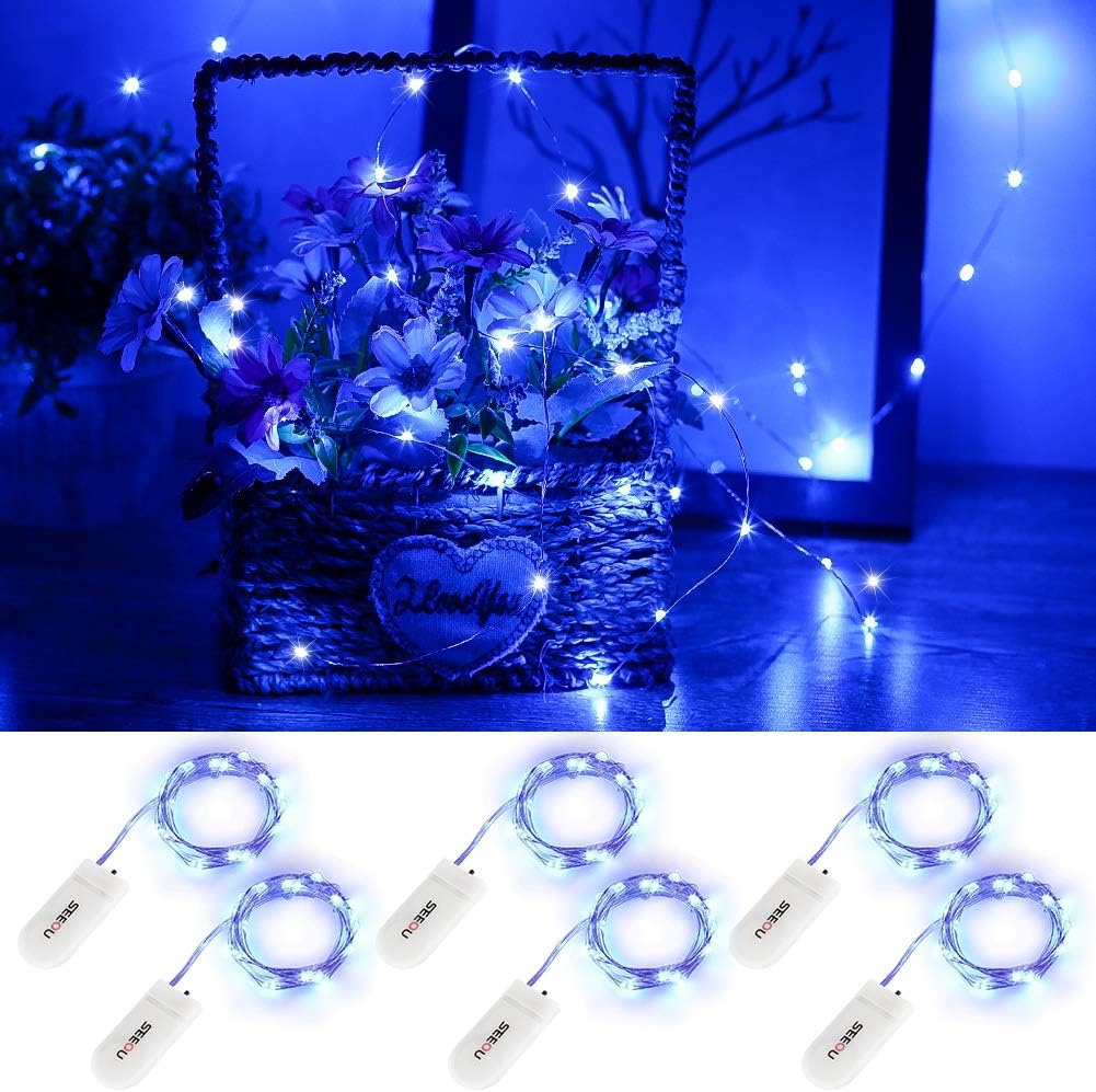 6 Pack Micro LED Fairy Lights, 20 LED on 3.3 ft Copper Wire