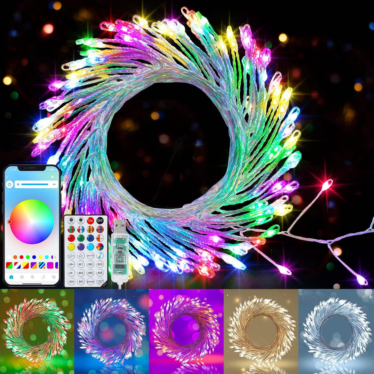 120 LED Colour Changing Cluster