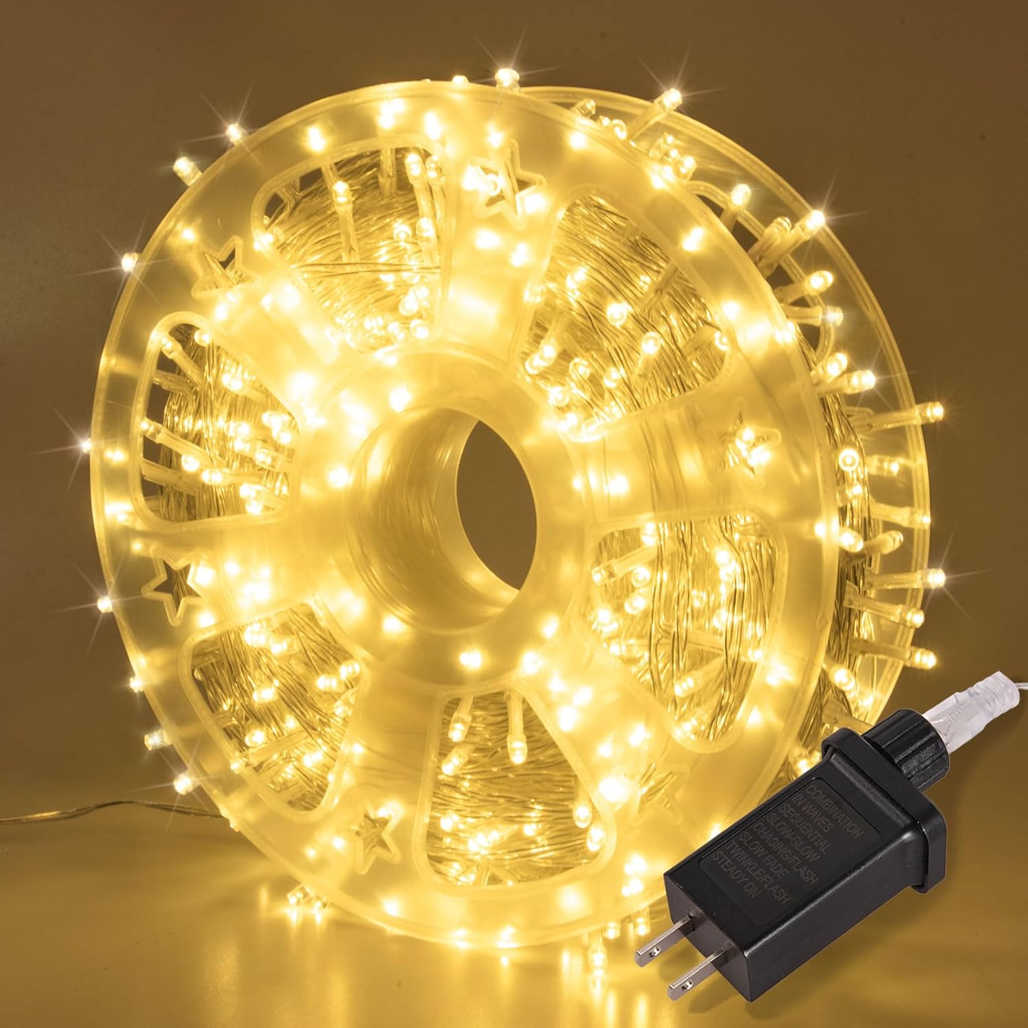 Cool White String Lights 33 ft, 100 LED, Plug In with 8 Modes