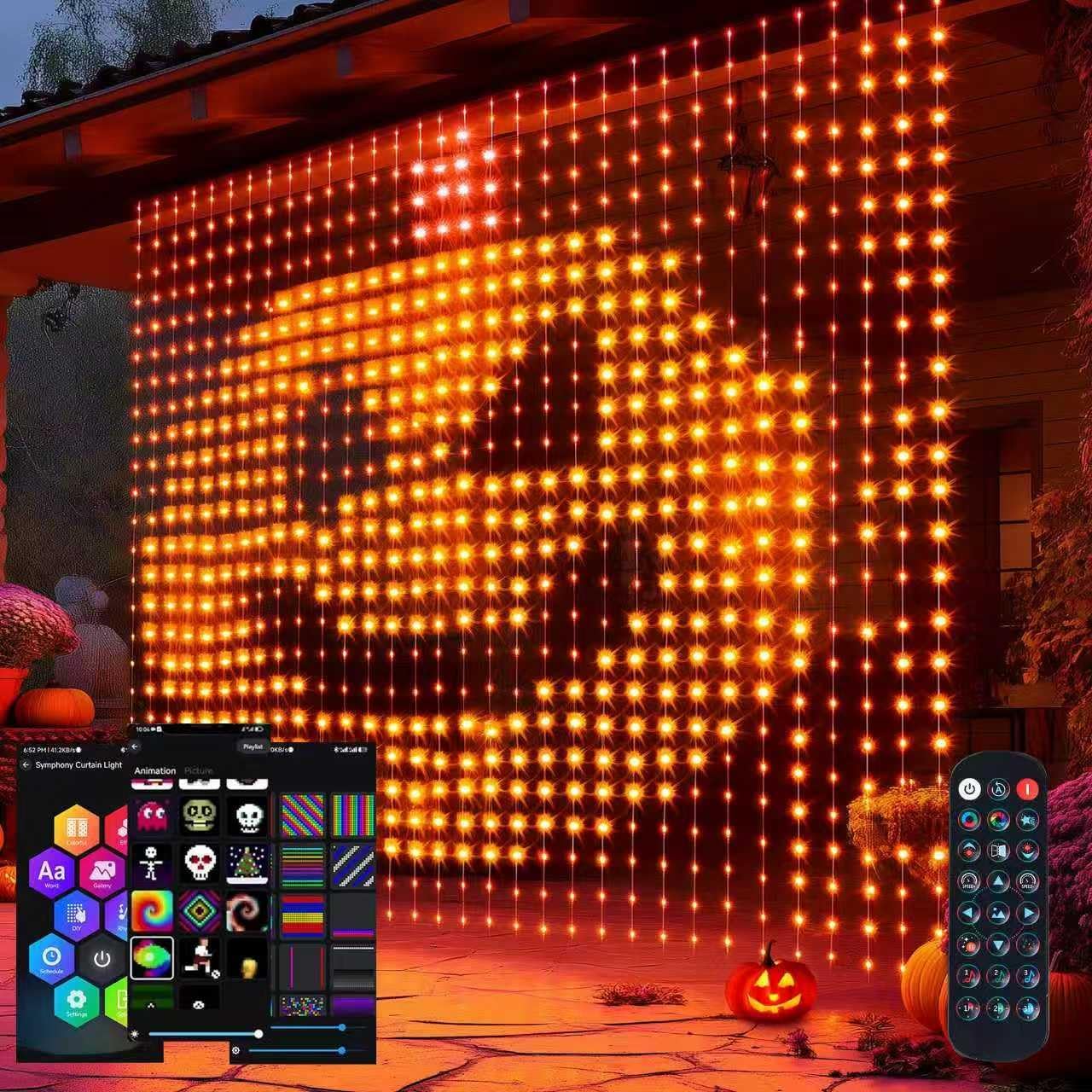 400 LED Colour Changing Curtain Lights