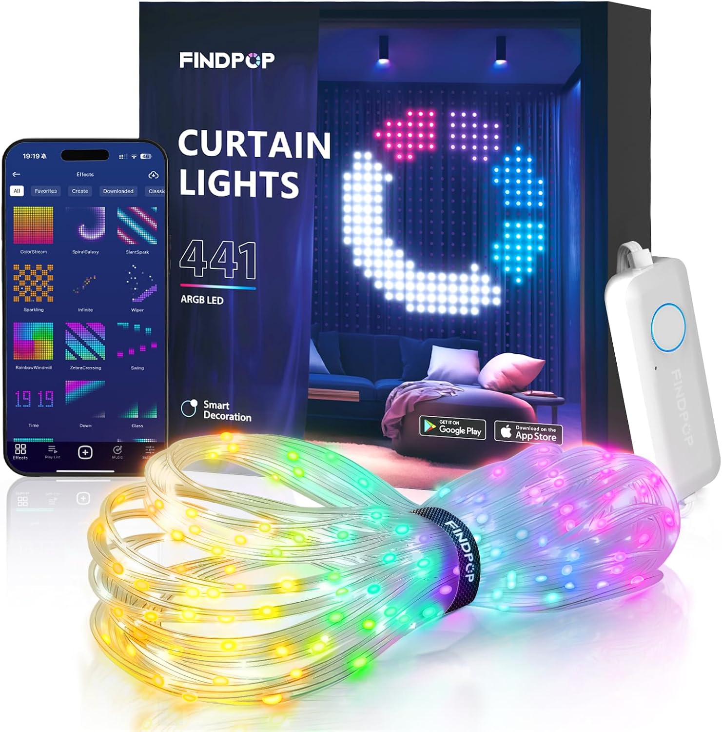 441 LED Smart Curtain Lights with Music Sync