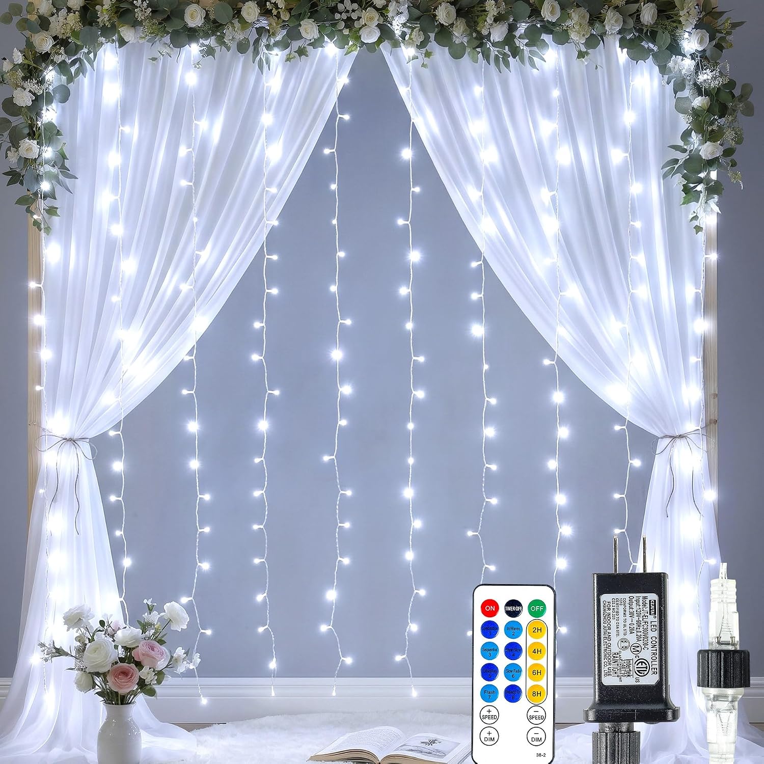 200 LED Warm White Curtain Lights - Image 15