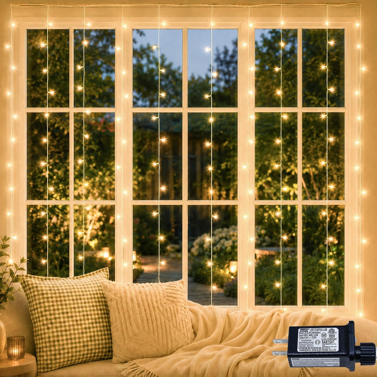 200 LED Warm White Curtain Lights - Image 13