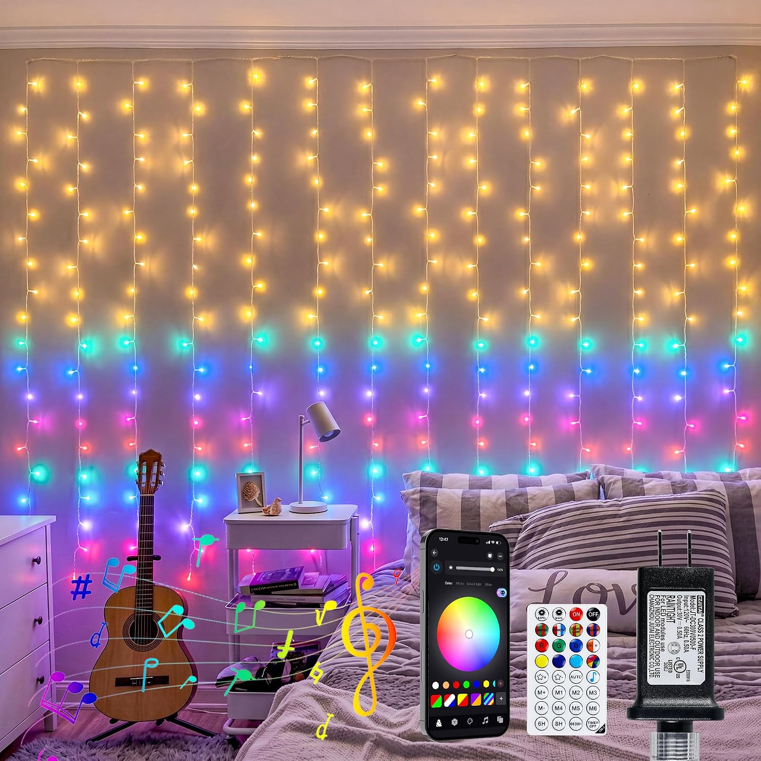 200 LED Warm White Curtain Lights - Image 16