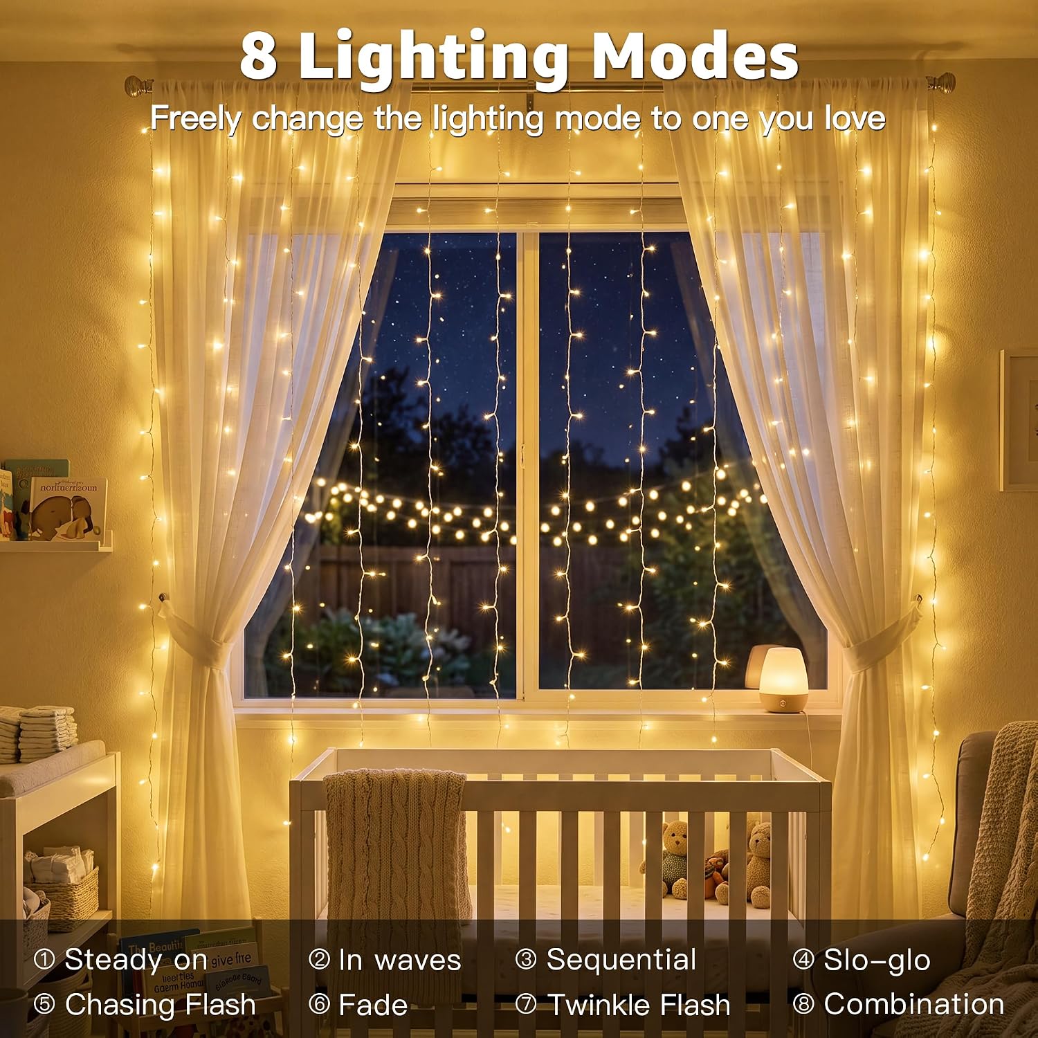 600 LED outdoor curtain lights - Image 8