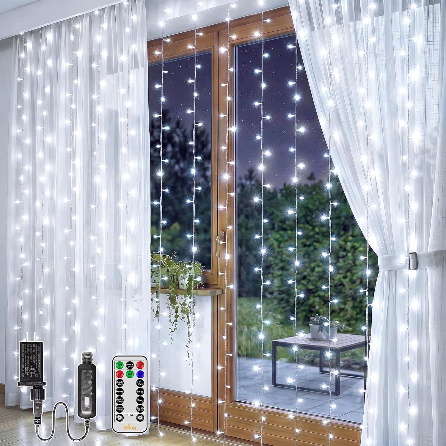 600 LED outdoor curtain lights - Image 9