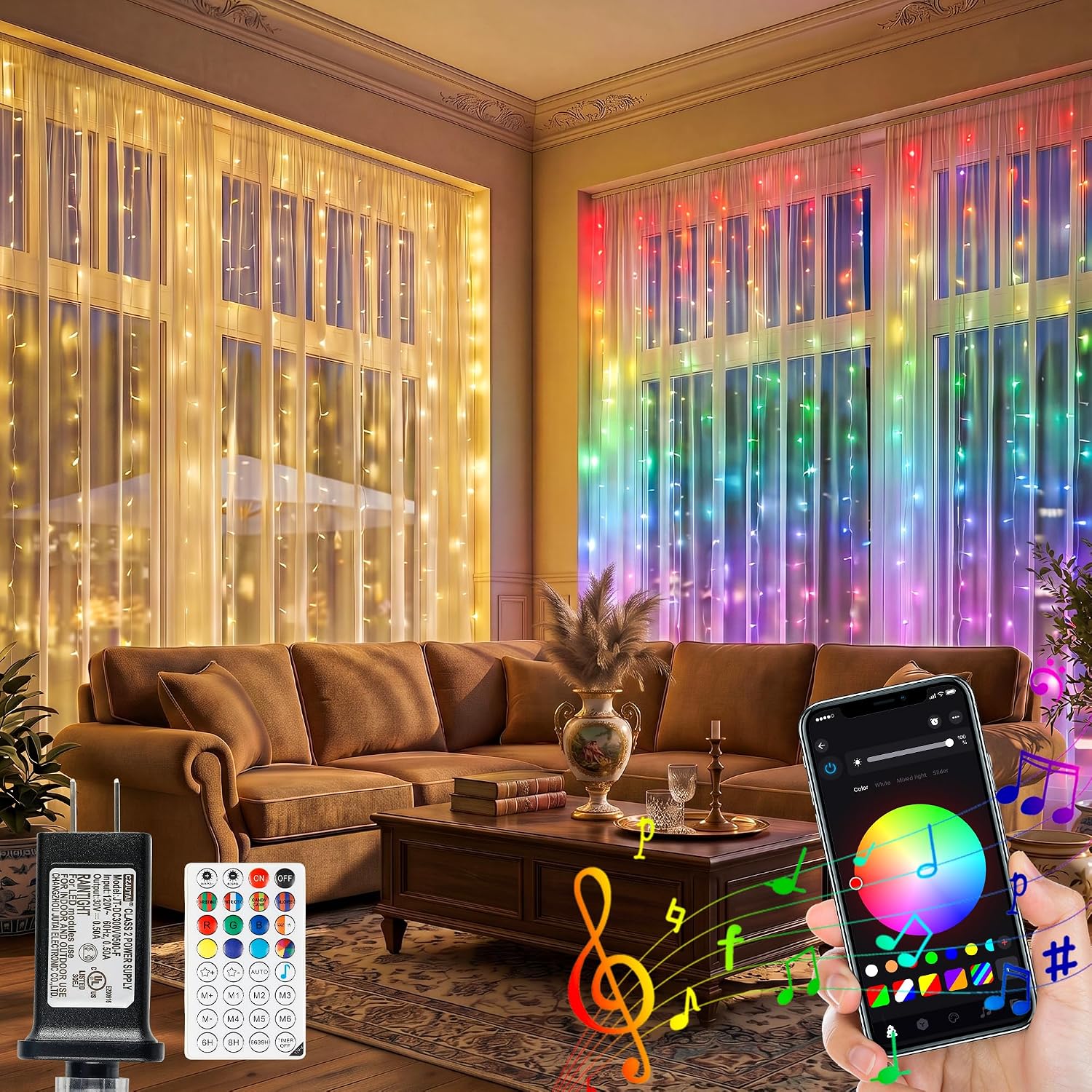280 LED RGB-IC Curtain Lights