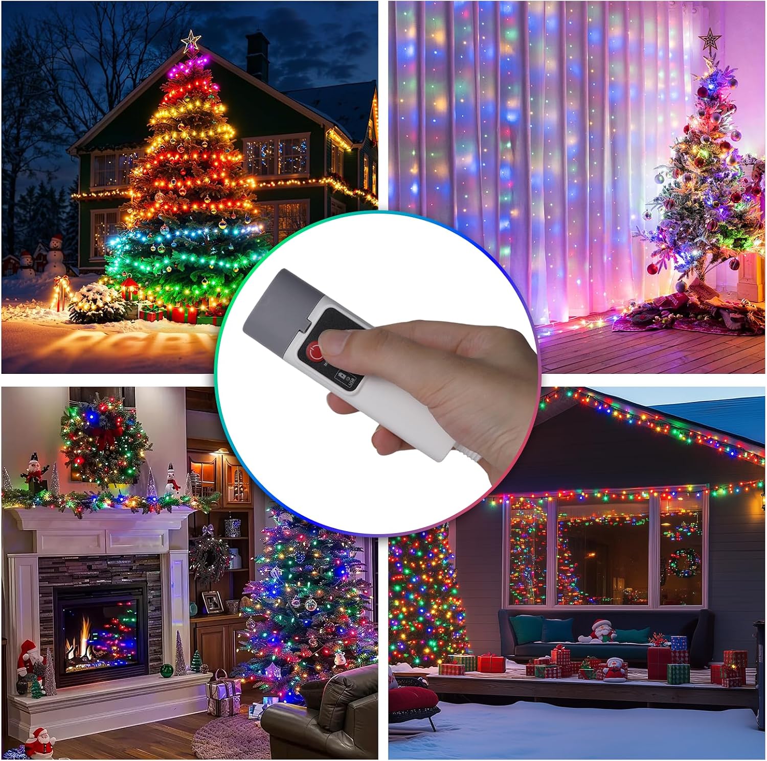 Rechargeable RGB String Lights 16 ft, 50 LED, Indoor with Controller