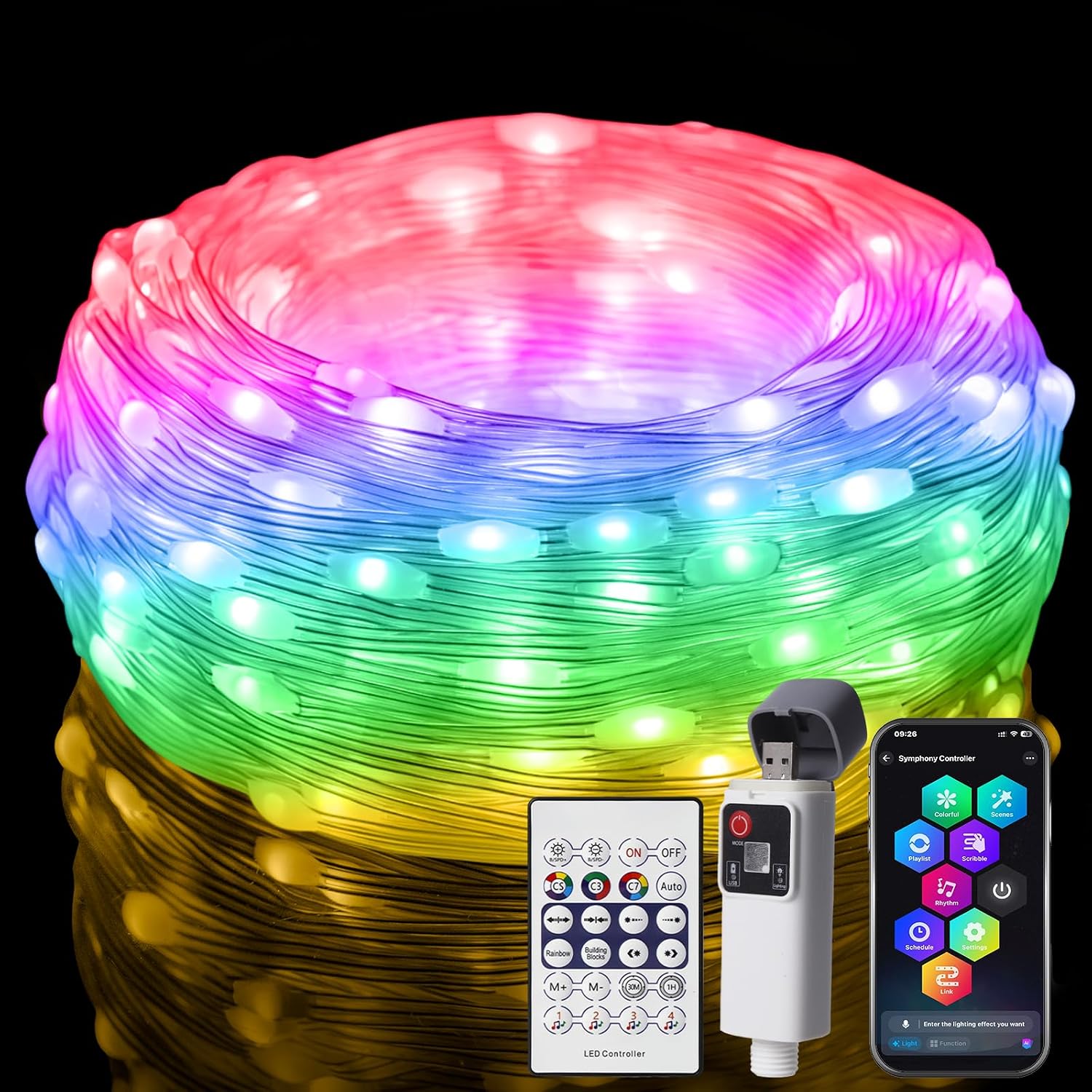 16 ft RGB 50 LED string lights
