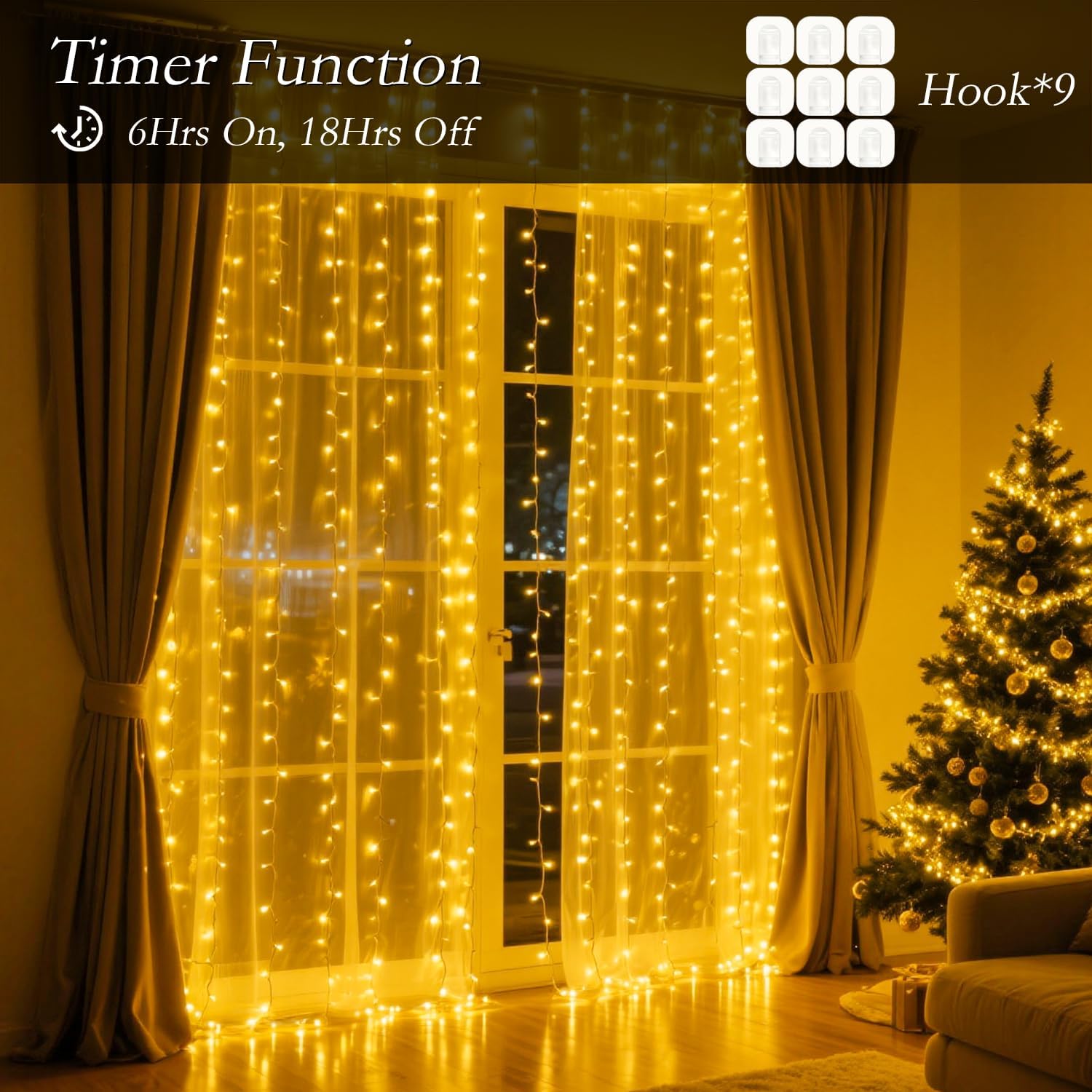 200 LED Warm White Window - Image 8