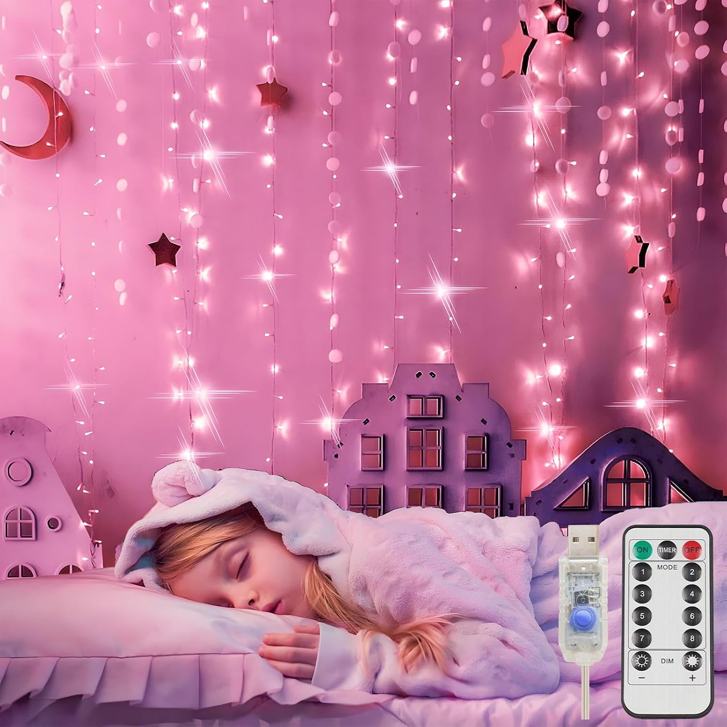 200 LED USB Warm White Curtain Lights - Image 10