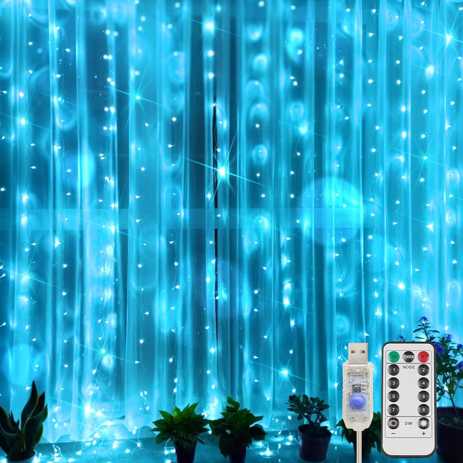 200 LED USB Warm White Curtain Lights - Image 16