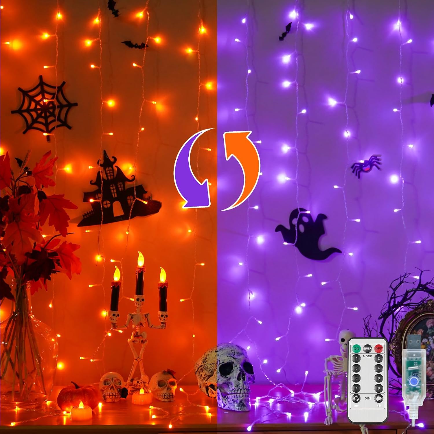200 LED USB Warm White Curtain Lights - Image 17