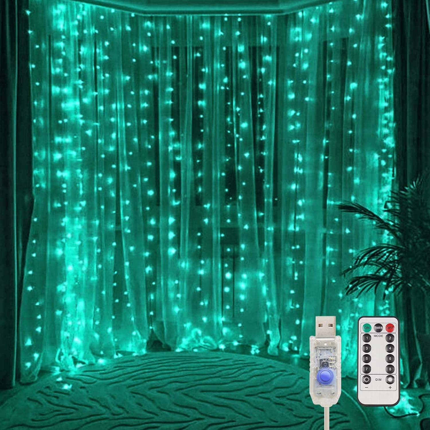 200 LED USB Warm White Curtain Lights - Image 18
