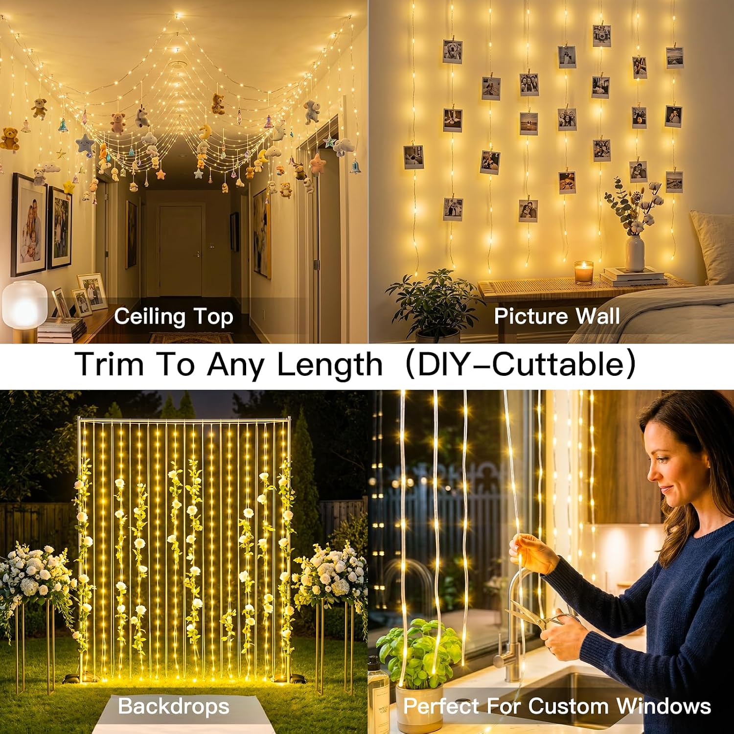 Warm White Tangle-Free Curtain Lights - Image 7