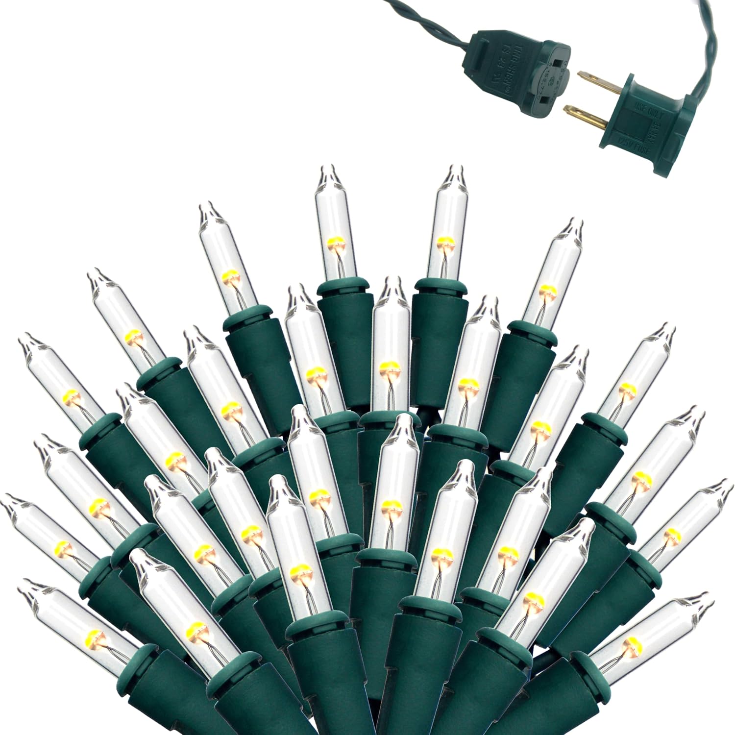 Warm White Green Wire String Lights - 35 ft