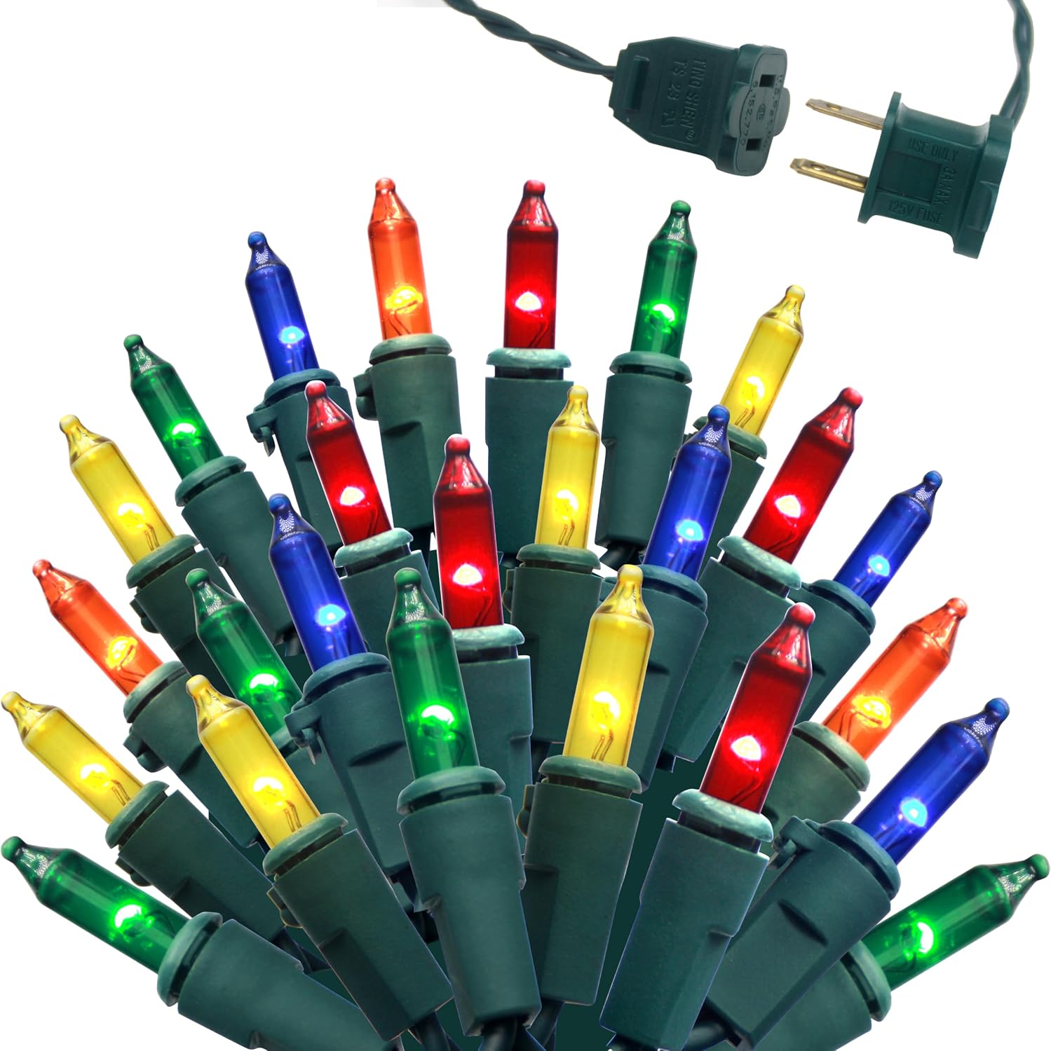 Warm White String Lights 35 ft, 100 LED, Green Wire