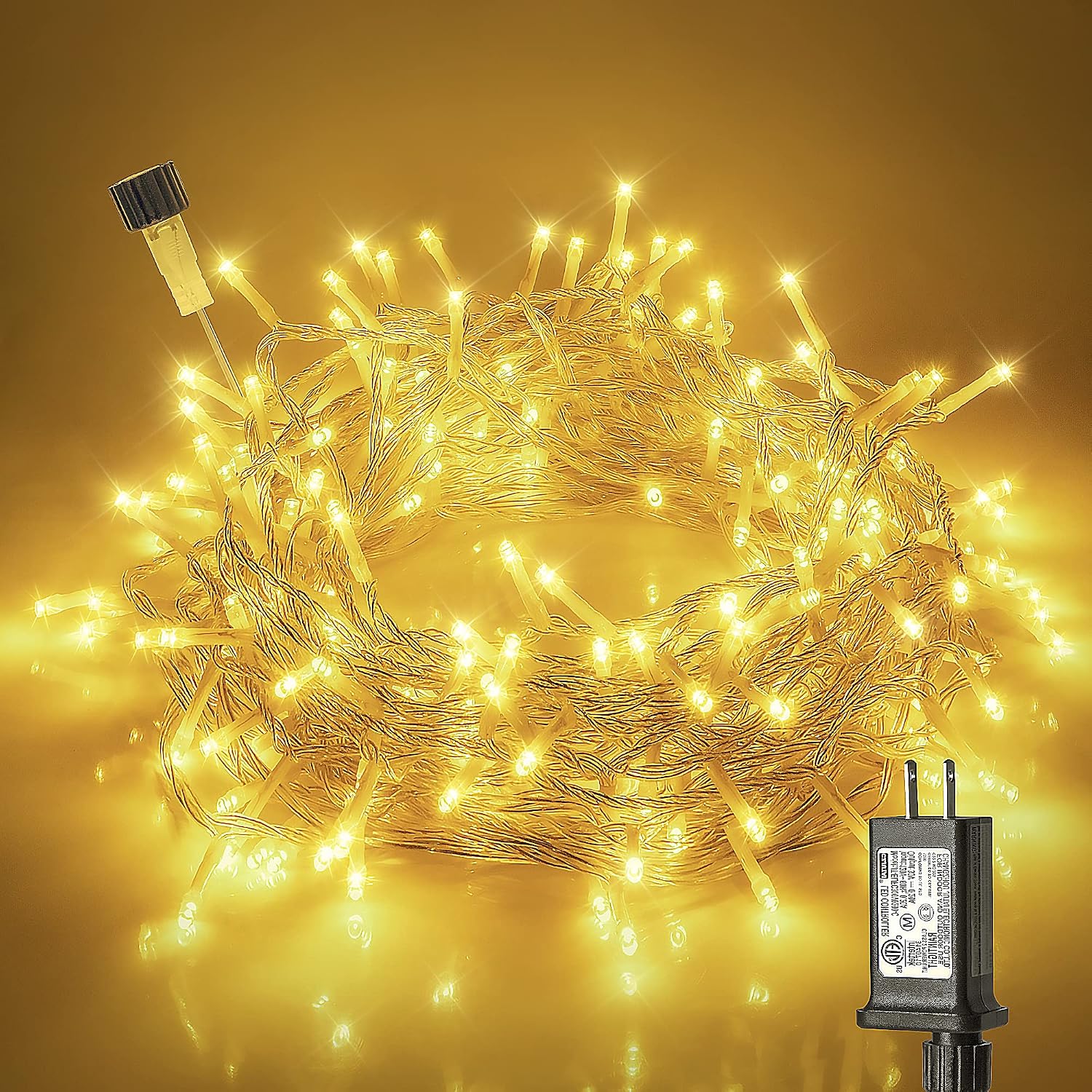 White String Lights 33 ft, 100 LED, Extendable Outdoor Set