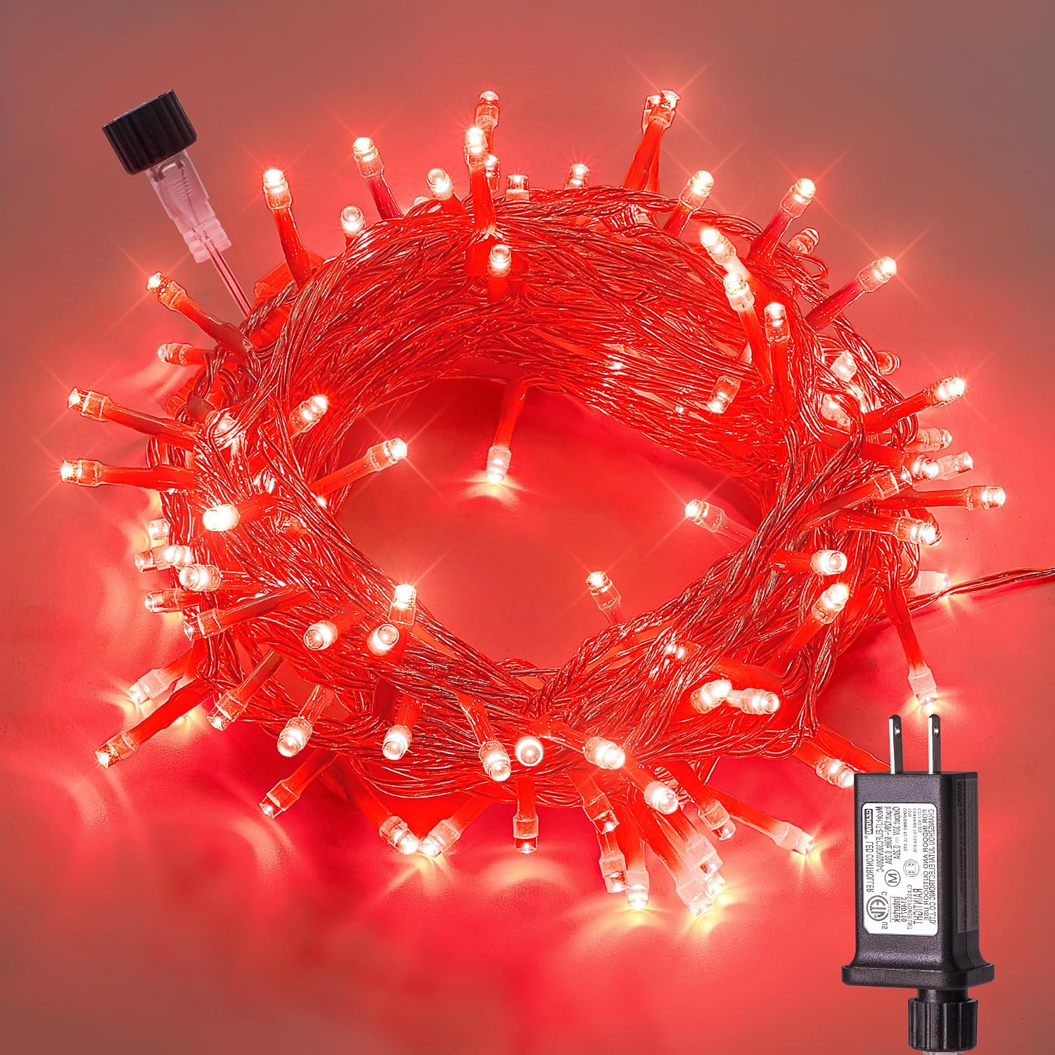 White String Lights 33 ft, 100 LED, Extendable Outdoor Set