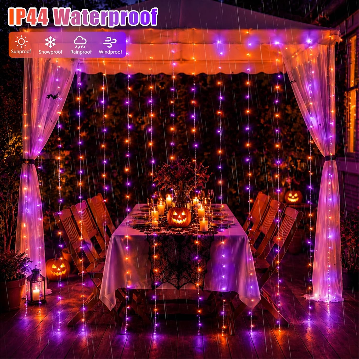 Orange Purple Curtain Lights - Image 7
