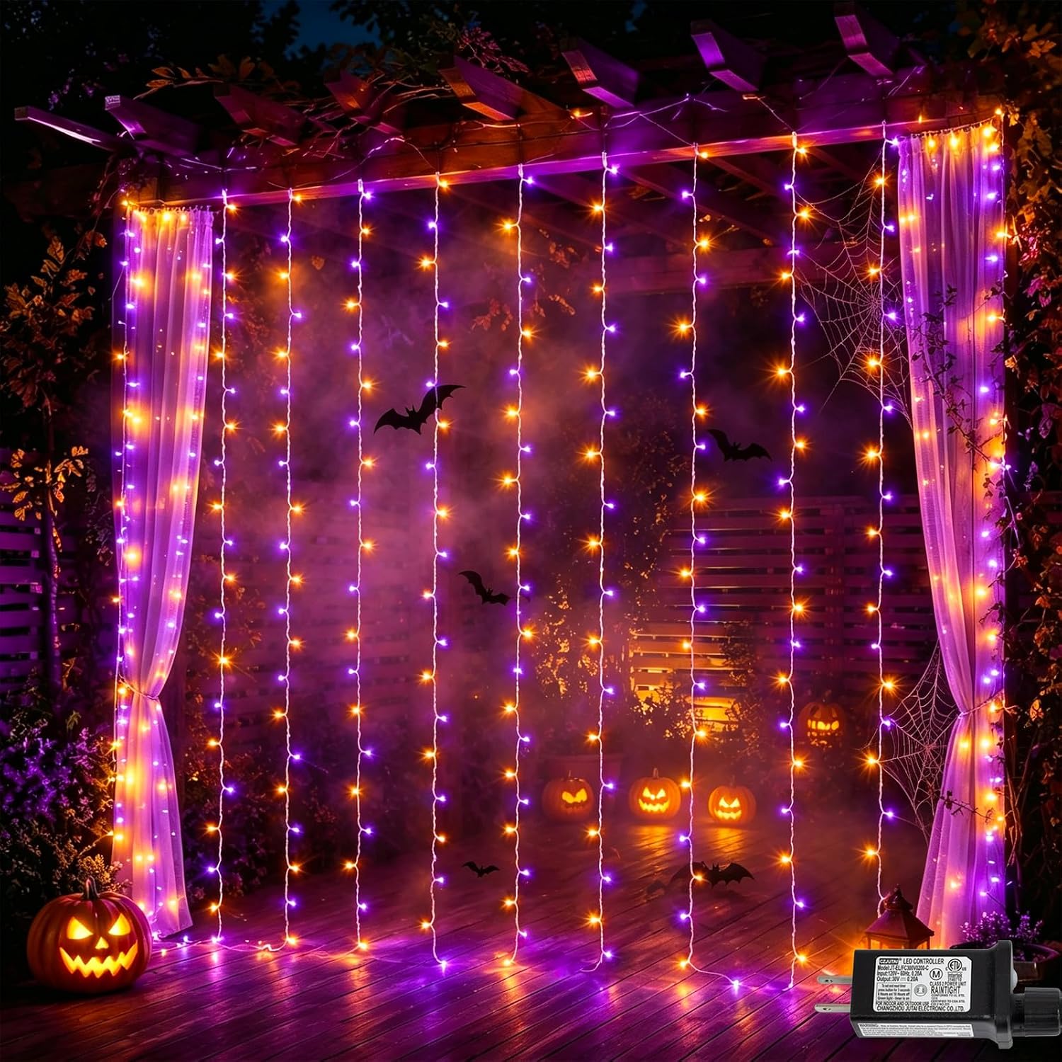 Orange Purple Curtain Lights
