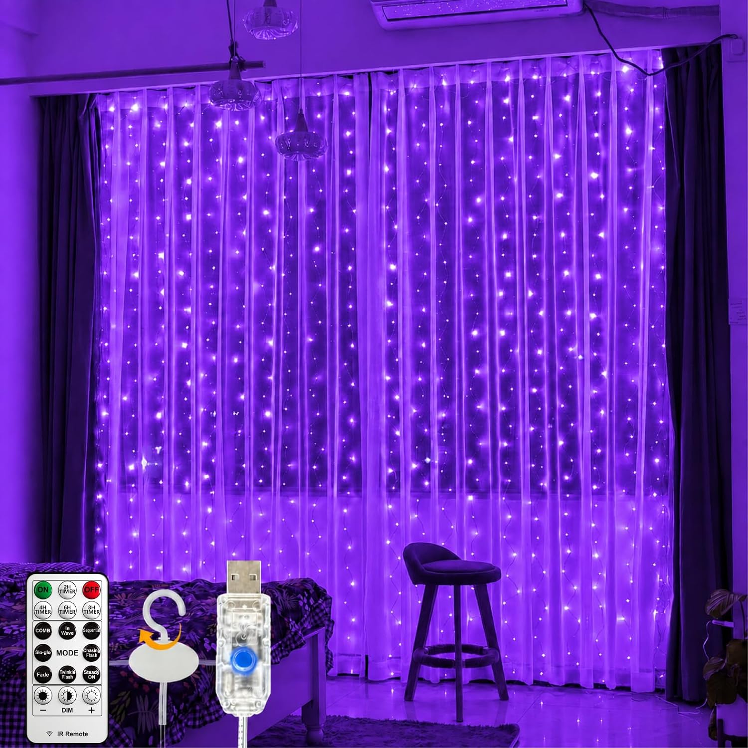 300 LED USB Curtain Lights - Image 13